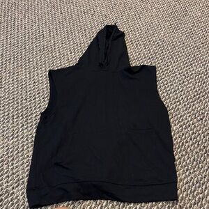 Men's Black Sleeveless Hoodie